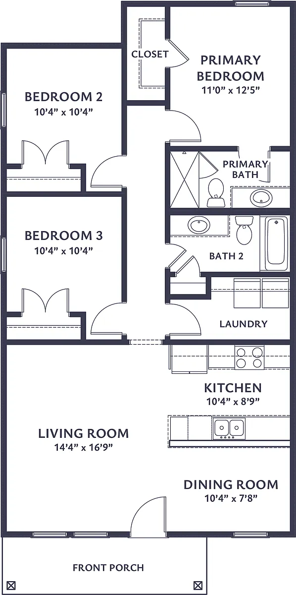 Floor plan 3 BR/2 BA