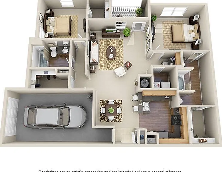 2 Bedroom | 2 Bath | 1324 SF | Attached Garage 2 Bedroom | 2 Bath | 1324 SF | Attached Garage