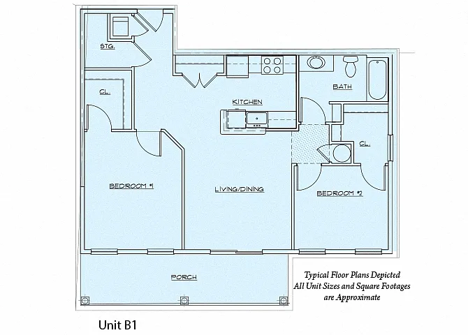 Floor plan 2 Bedroom- 60%