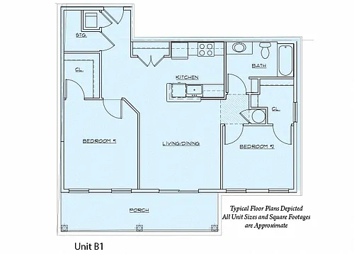 Floor plan 2 Bedroom- 60%