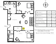 Floor plan 2 Bedroom - 1 Bathroom