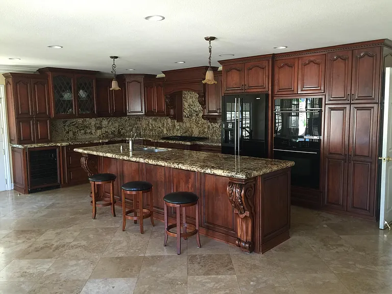 Custom kitchen and island.