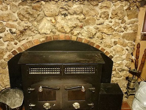 Custom built fireplace. 