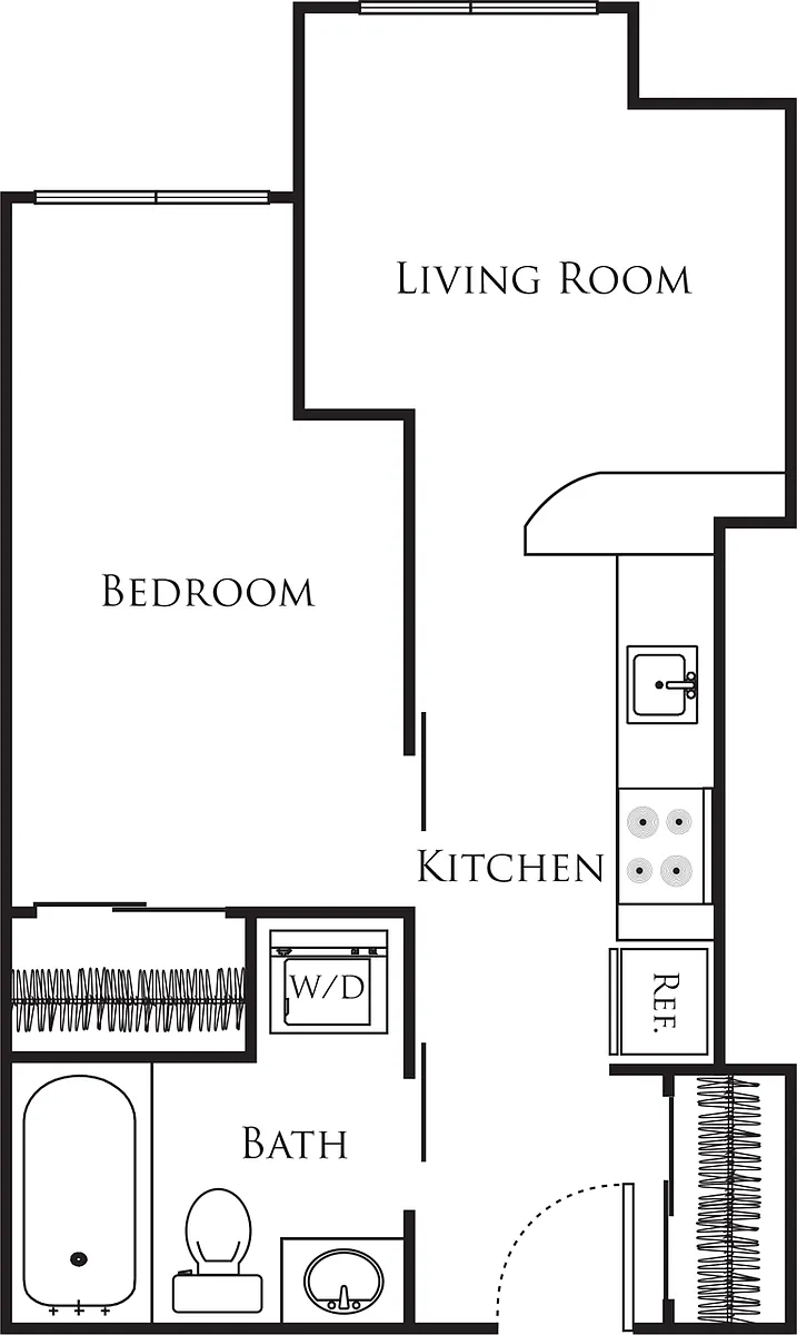 Floor plan Micro One Bed - D4