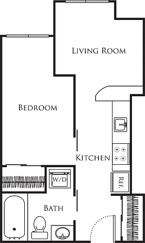 Floor plan Micro One Bed - D4