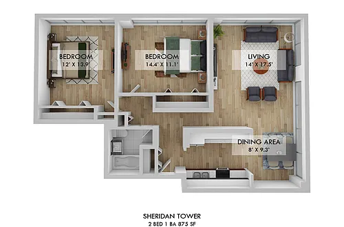 Floor plan Two Bedrooms