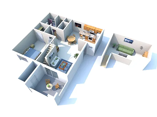Floor plan 1 Bed with Loft