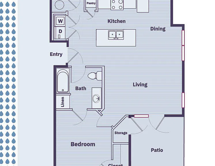 The Topaz: 1BR 1BA