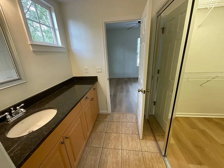 Primary bathroom with walk-in closet