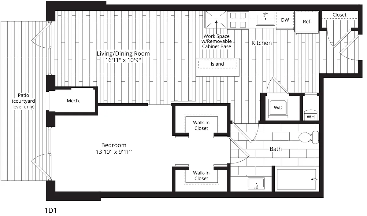 Floor plan 1 Bed/1 Bath