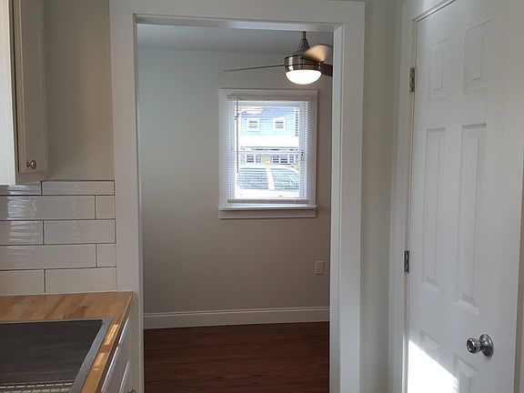 Kitchen leading into living area