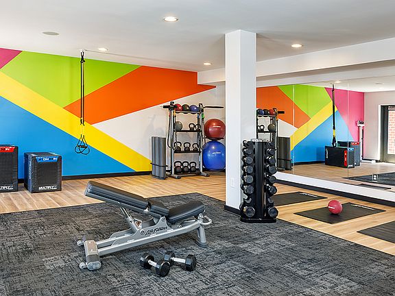 Yoga/Stretching Area with TV