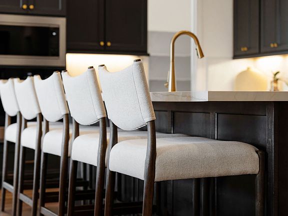 Spacious kitchen with large central island