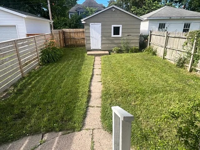 Fenced in rear yard and garage