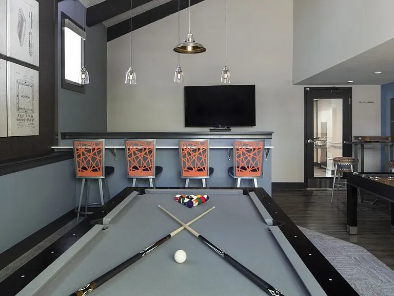Game room with billiards