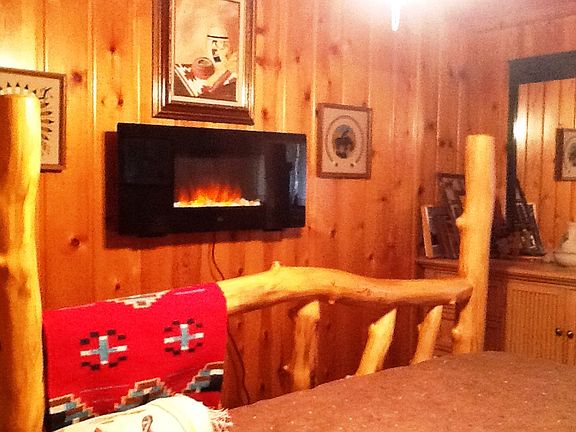 master bedroom-king log bed