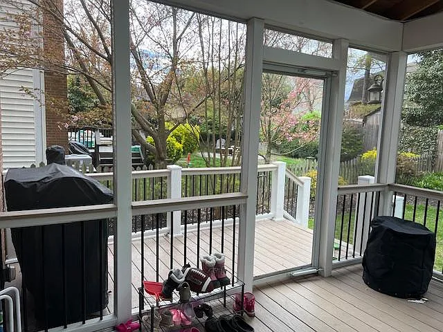 Screened porch and deck for grill