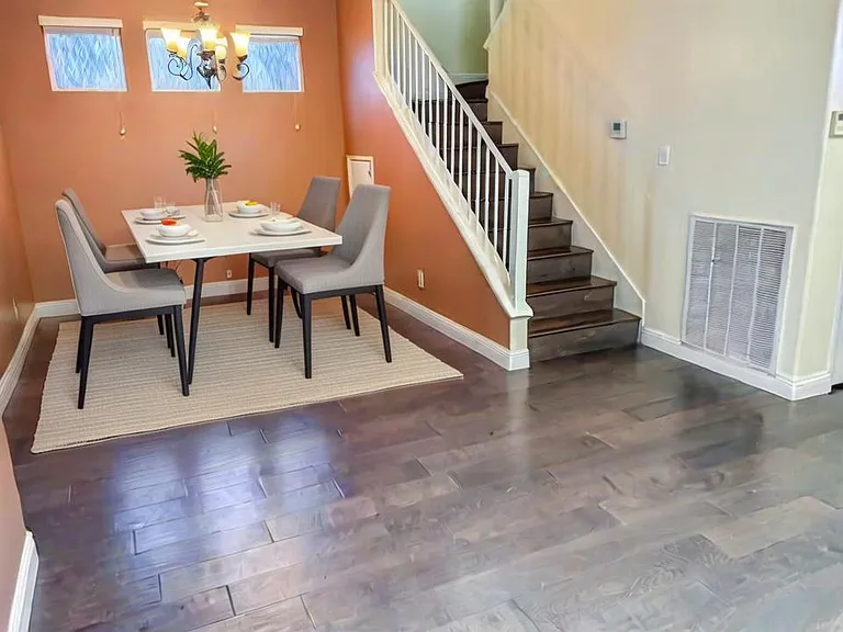 Dining room and hardwood stairs