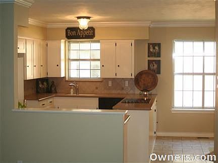 View of kitchen from family room.