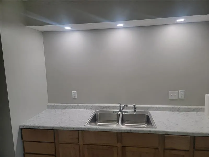 Bright can lights in Kitchen for extra lighting and new countertops, etc