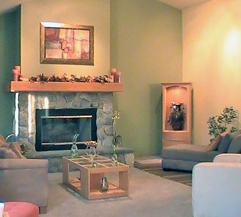 vaulted ceiling living room
