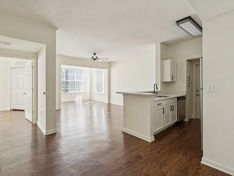 View of Kitchen and Living Room