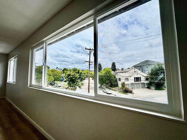 Top floor view of the neighborhood. Brand new dual-pane windows.
