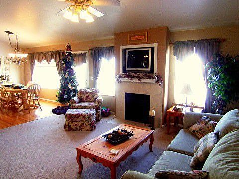 Formal Living Room with Gas Fireplace Media Niche