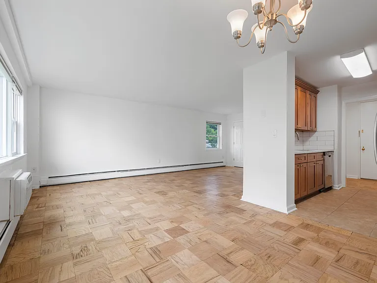 Bright spacious living room with dining area