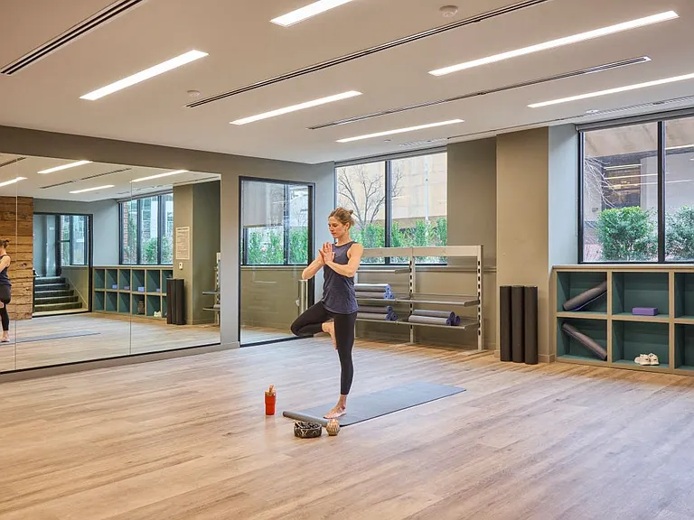 On-site yoga studio and personal training zones