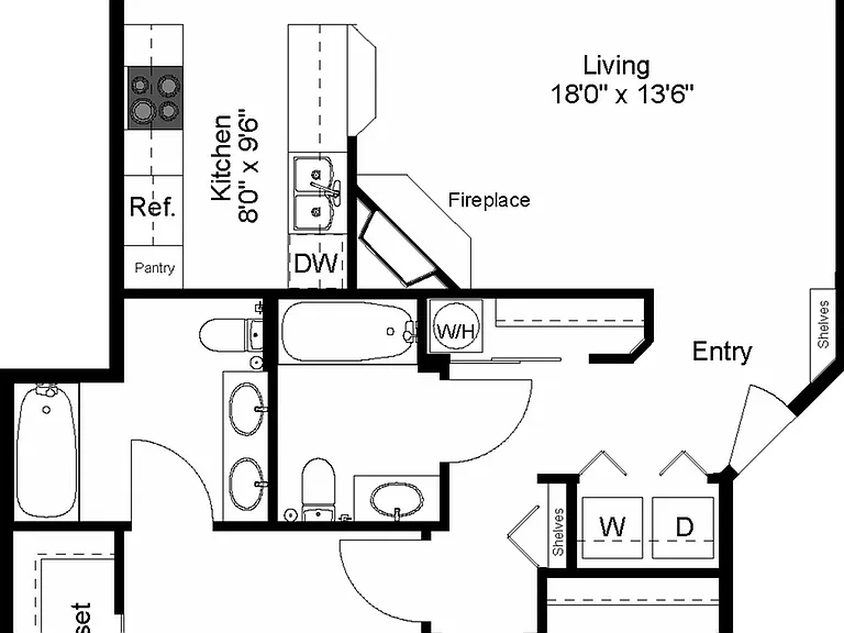 2 Bedroom, 2 Bath, 2D Plan 2 Bedroom, 2 Bath, 2D Plan