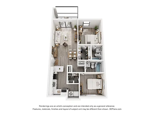 Floor plan Orchid | 2 Bed | 2 Bath | Classic