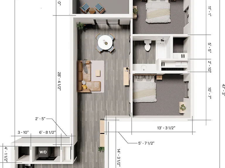 2 Bedroom Unit B 2 Bedroom Unit B