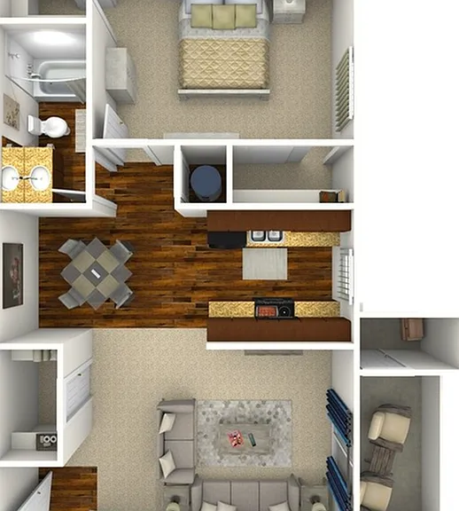 One bedroom, one bath, 720 square foot floor plan One bedroom, one bath, 720 square foot floor plan