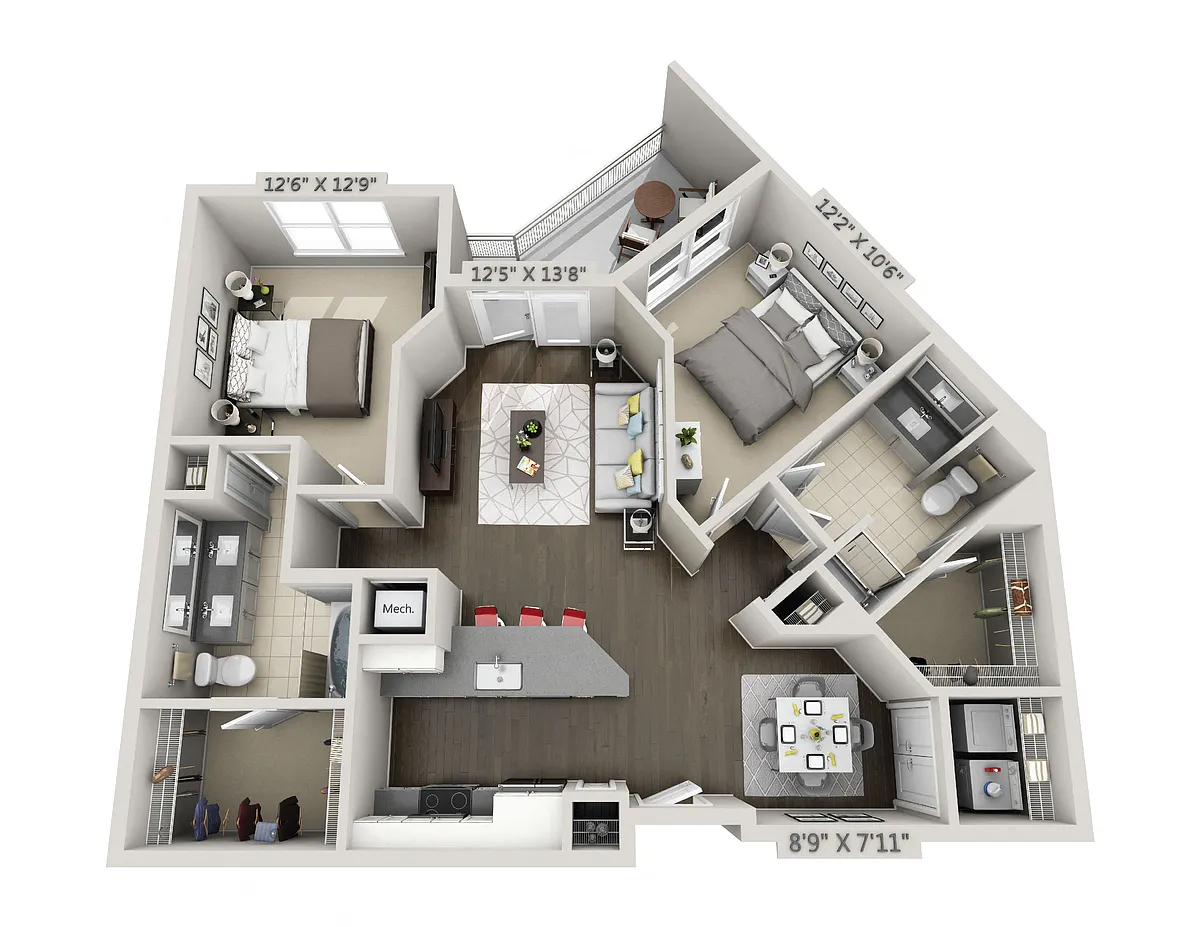 Floor plan C5 2 Bedroom 2 Bath