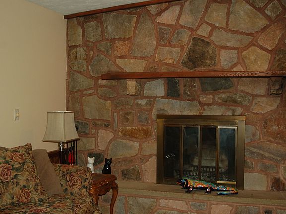 Family Fieldstone Fireplace