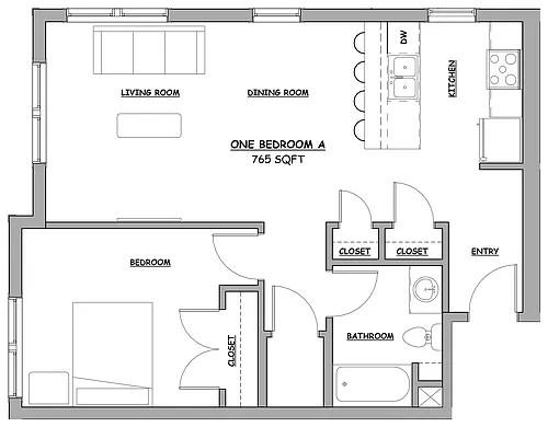Floor plan 1 Bedroom