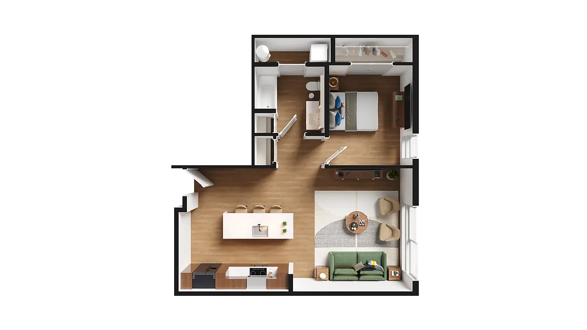 Floor plan 1BR-F