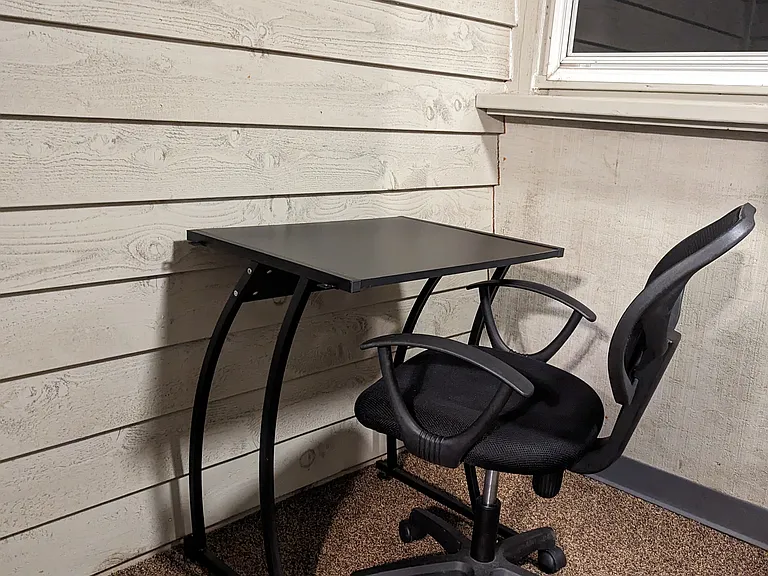 Work area on balcony.
