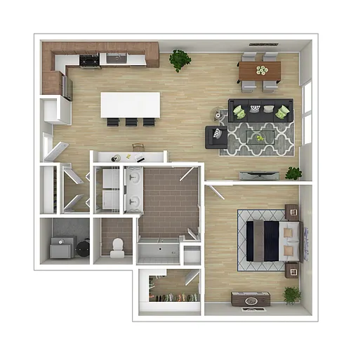 Floor plan 1 BR B