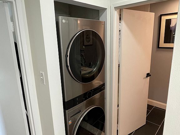 LG Washer and Dryer combo in unit view