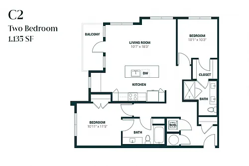 Floor plan Two Bedroom C2