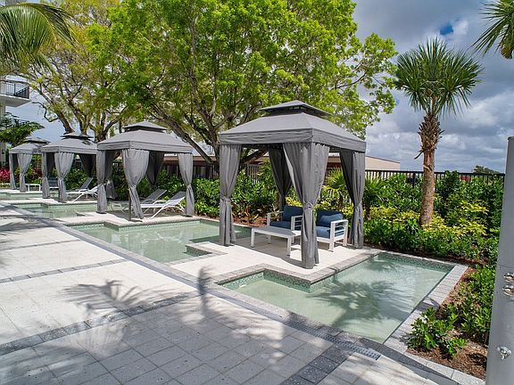 Cabanas with Water Fountains