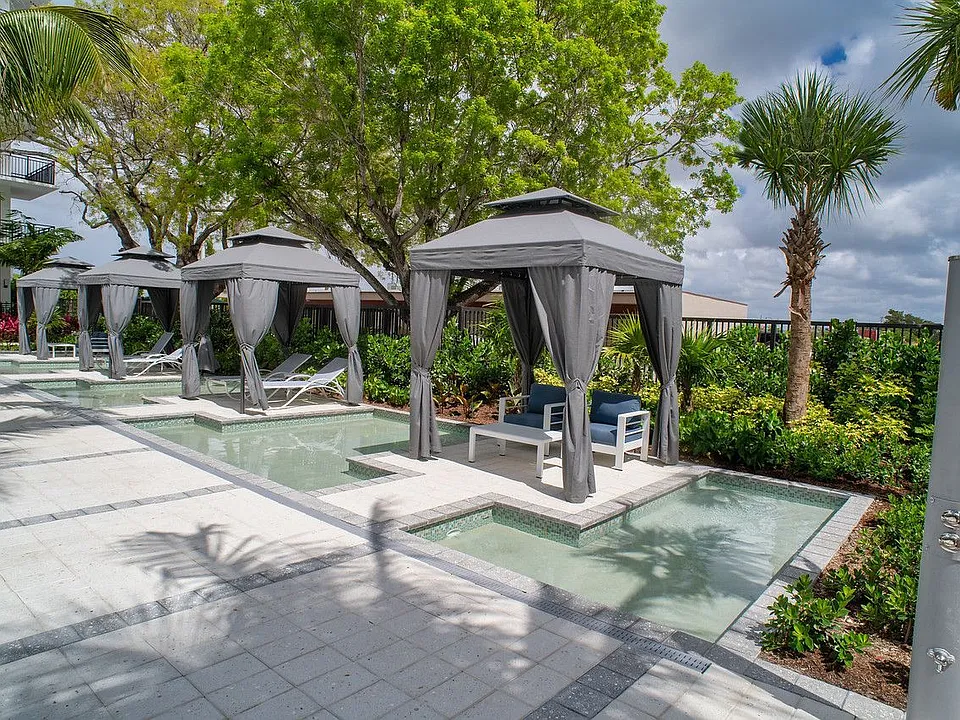 Cabanas with Water Fountains