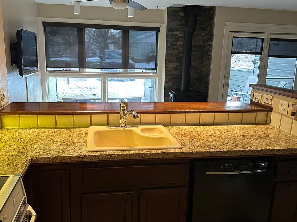Kitchen view to living/dining area