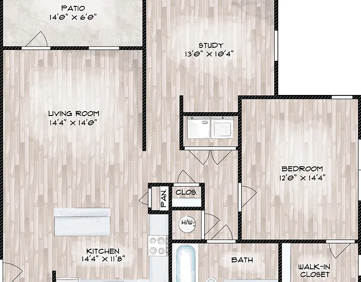 1B Floorplan Diagram