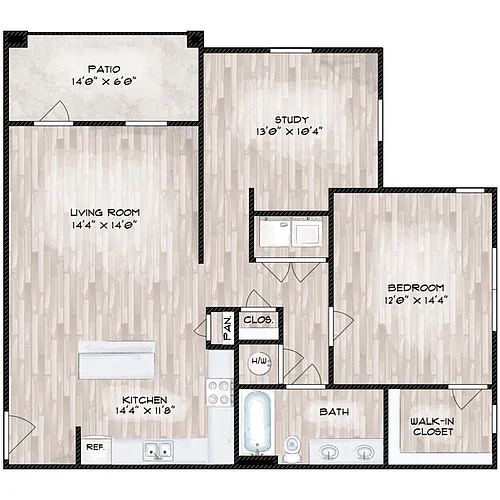 Floor plan 1B" Pisa"
