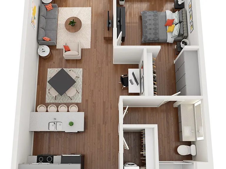 Gemini 1 Bedroom, 1 Bathroom - 869 SF Gemini 1 Bedroom, 1 Bathroom - 869 SF