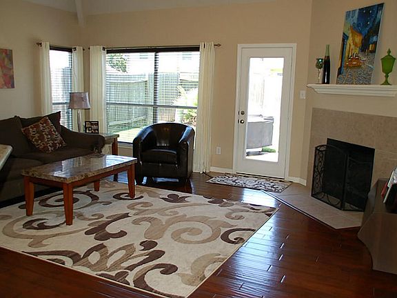 Beautiful new engineered hardwood floors in family room.