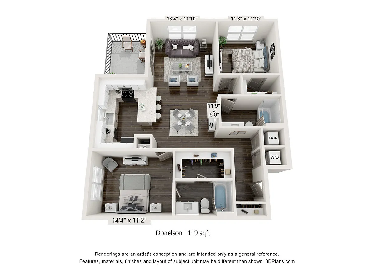 Floor plan Donelson - 2x2